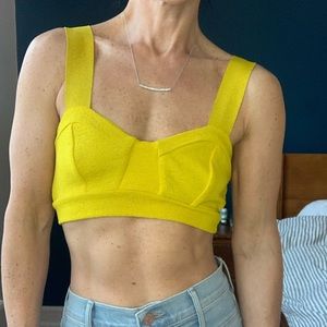 Zara mustard yellow crop top size small